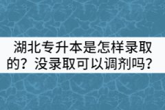湖北專升本是怎樣進(jìn)行錄取的？沒錄取成功可以調(diào)劑嗎？
