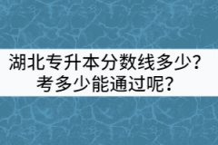 湖北專升本分?jǐn)?shù)線多少？考多少能通過呢？