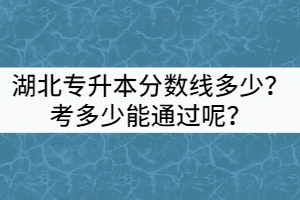 湖北專升本分?jǐn)?shù)線多少？考多少能通過(guò)呢？