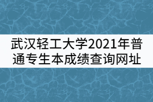 武漢輕工大學(xué)2021年普通專生本成績查詢網(wǎng)址