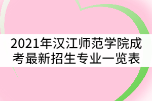 2021年漢江師范學院成考最新招生專業(yè)一覽表