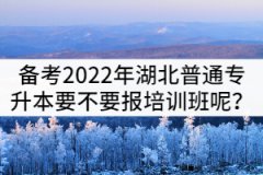 備考2022年湖北普通專升本要不要報培訓班呢？