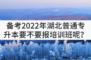 備考2022年湖北普通專升本要不要報(bào)培訓(xùn)班呢？
