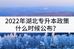2022年湖北專升本政策什么時候公布？會有哪些內(nèi)容？