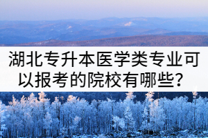 湖北專升本醫(yī)學類專業(yè)可以報考的院校有哪些？