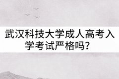 武漢科技大學成人高考入學考試嚴格嗎？