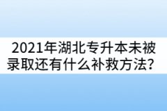 2021年湖北普通專升本未被錄取還有什么補(bǔ)救方法？