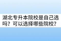 湖北專升本院校是自己選嗎？可以選擇哪些院校？