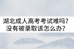湖北成人高考考試難嗎？沒有被錄取該怎么辦？