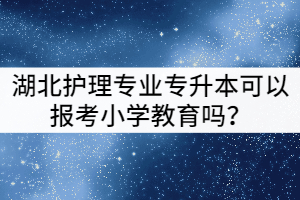 湖北護理專業(yè)專升本可以報考小學教育嗎？