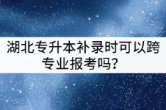 湖北專升本補(bǔ)錄時(shí)可以跨專業(yè)報(bào)考嗎？