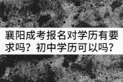 襄陽成考報名對學(xué)歷有要求嗎？初中學(xué)歷可以嗎？