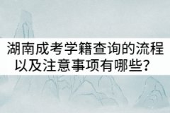 湖南成人高考學籍查詢的流程以及注意事項有哪些？