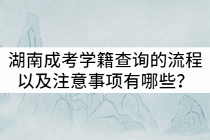 湖南成人高考學籍查詢的流程以及注意事項有哪些？