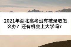 2021年湖北高考沒有被錄取怎么辦？還有機會上大學嗎？