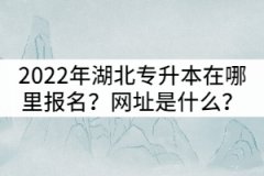 2022年湖北全日制專升本在哪里報名？網(wǎng)址是什么？