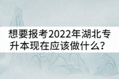 想要報(bào)考2022年湖北專升本現(xiàn)在應(yīng)該做什么？