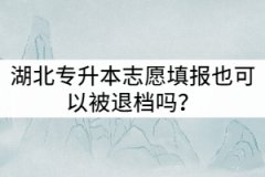 湖北專升本志愿填報(bào)也可以被退檔嗎？那應(yīng)該怎樣填寫？