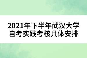 2021年下半年武漢大學(xué)自考實踐考核具體安排