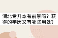 湖北專升本有報(bào)考前景嗎？獲得的學(xué)歷又有哪些用處？