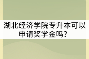 湖北經(jīng)濟學(xué)院專升本可以申請獎學(xué)金嗎？申請要求有那些？
