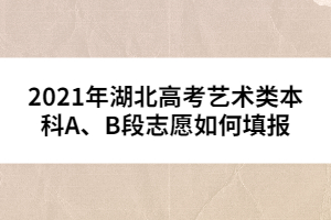2021年湖北高考藝術(shù)類本科A、B段志愿如何填報