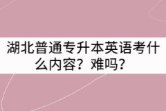 2021年湖北普通專升本英語考什么內(nèi)容？難嗎？