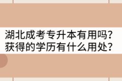 湖北成考專升本有用嗎？獲得的學(xué)歷有什么用處？