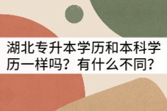 湖北專升本學(xué)歷和本科學(xué)歷一樣嗎？有什么不同？