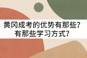 黃岡成考的優(yōu)勢(shì)有那些？有那些學(xué)習(xí)方式？