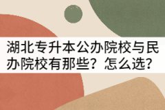 湖北專升本公辦院校與民辦院校有那些？怎么選？