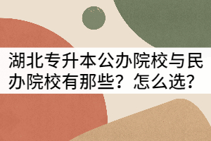 湖北專升本公辦院校與民辦院校有那些？怎么選？