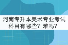 河南專升本美術(shù)專業(yè)考試科目有哪些？難嗎？