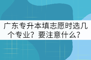 廣東專升本填志愿時可以選幾個專業(yè)?要注意什么?