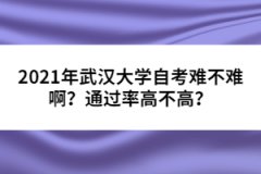 2021年武漢大學(xué)自考難不難?。客ㄟ^率高不高？