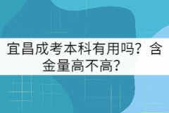 宜昌成考本科有用嗎？含金量高不高？