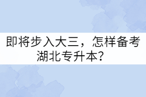 即將步入大三，怎樣備考湖北專升本？