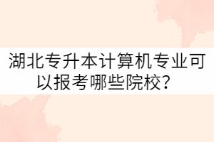 湖北專升本計算機(jī)專業(yè)可以報考哪些院校？