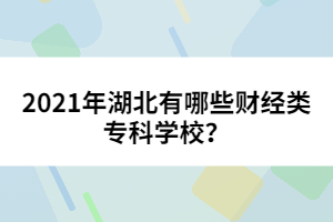 2021年湖北有哪些財(cái)經(jīng)類專科學(xué)校?