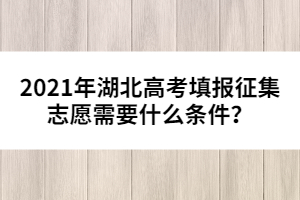 2021年湖北高考填報(bào)征集志愿需要什么條件？