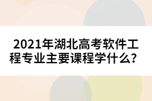 2021年湖北高考軟件工程專業(yè)主要課程學什么？