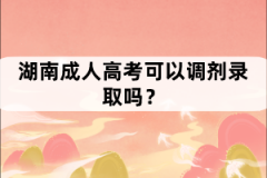 湖南成人高考可以調(diào)劑錄取嗎？