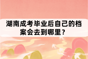 湖南成考畢業(yè)后自己的檔案會去到哪里？