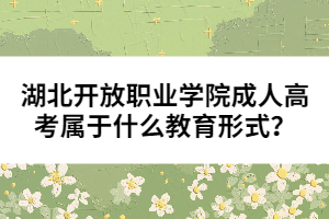湖北開放職業(yè)學院成人高考屬于什么教育形式？