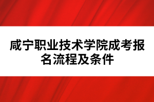咸寧職業(yè)技術學院成考報名流程及條件