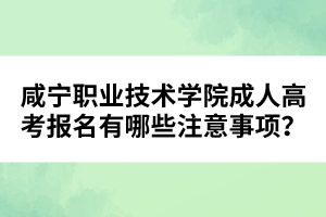 咸寧職業(yè)技術(shù)學(xué)院成人高考報名有哪些注意事項？