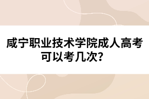 咸寧職業(yè)技術(shù)學(xué)院成人高考可以考幾次？