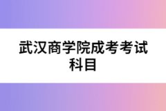 武漢商學院成考考試科目