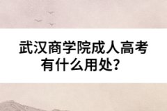 武漢商學院成人高考有什么用處？