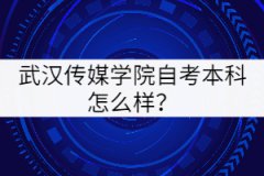 武漢傳媒學(xué)院自考本科怎么樣？